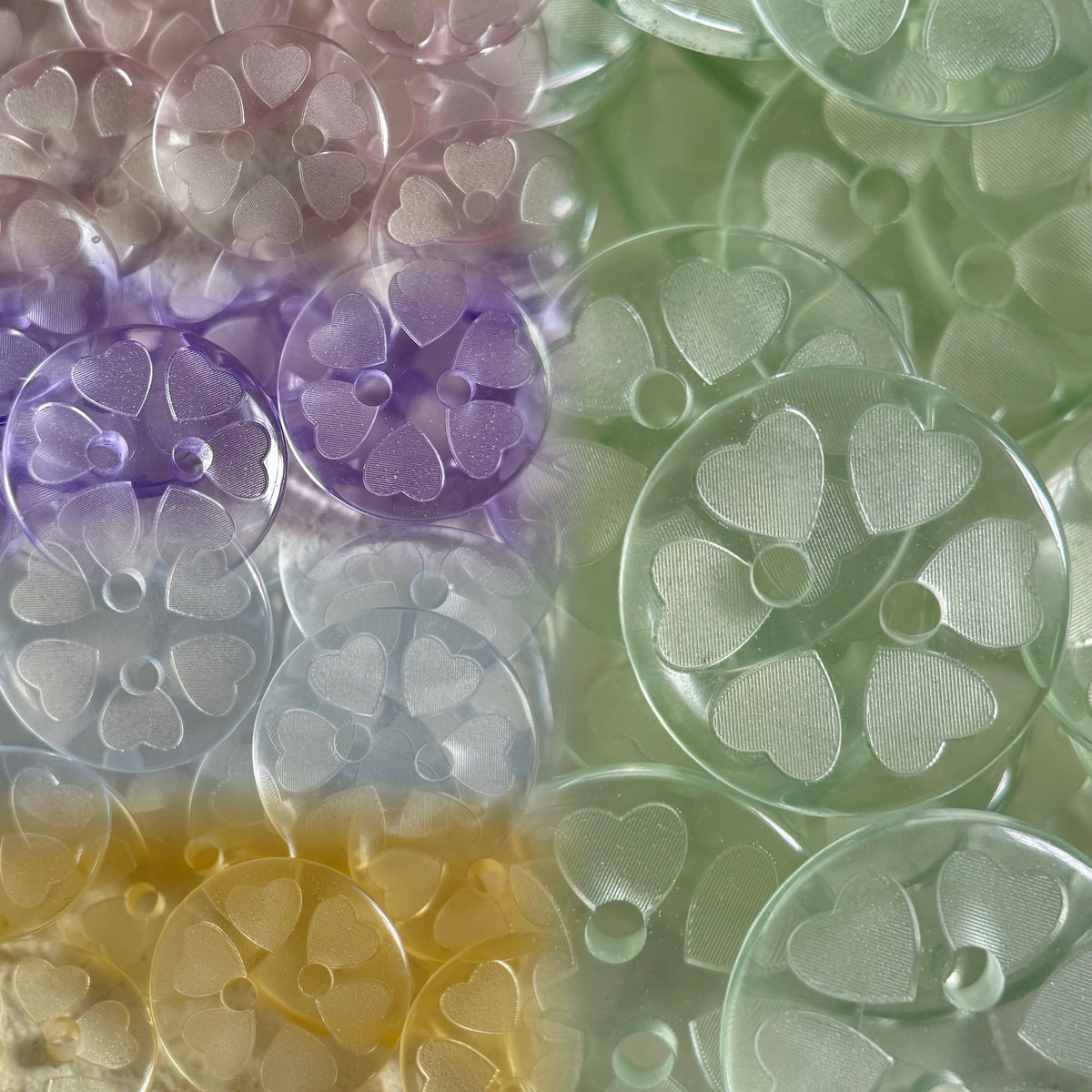Bunli - DIY 10 Pack Translucent Clover-Pattern Button