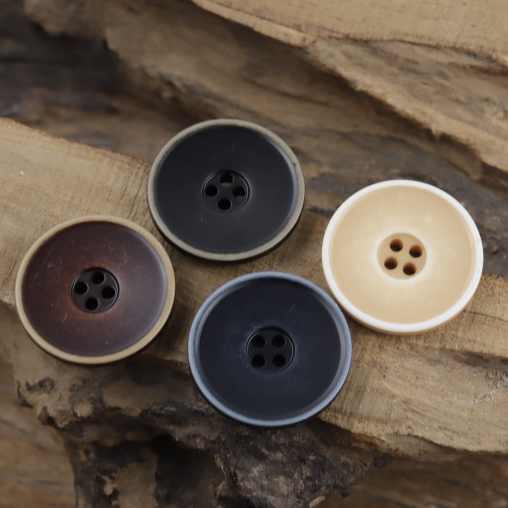 Bunli - DIY 10 Pack Contrast-Rim Round Button