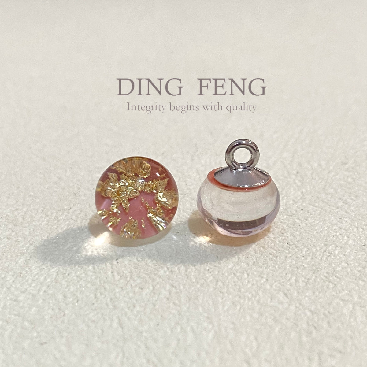 国风琉璃金箔珠钮扣汉服旗袍新中式扣子盘扣DIY装饰辅料批发