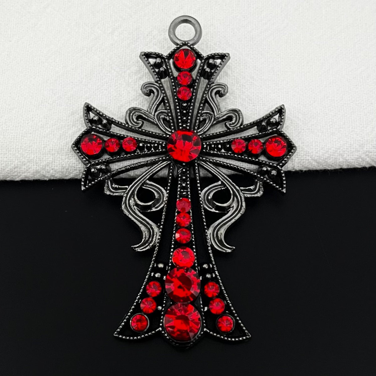 Elvane - Gothic Red Accent Cross Pendant Only