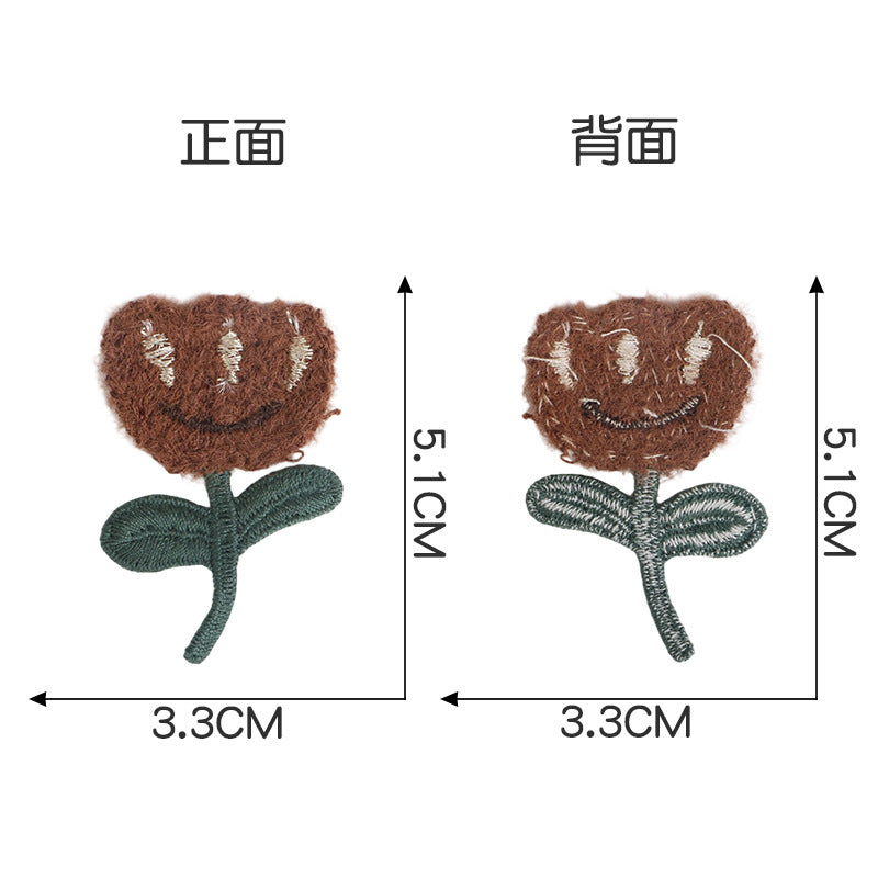 厂家批发DIY服饰配件花朵布贴头饰发夹配件可爱针织服装辅料现货