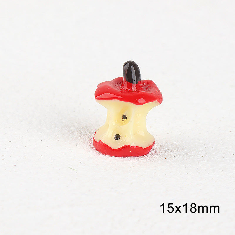 立体爱心大红苹果苹果核树脂水果diy树脂配件钥匙扣手机链挂件