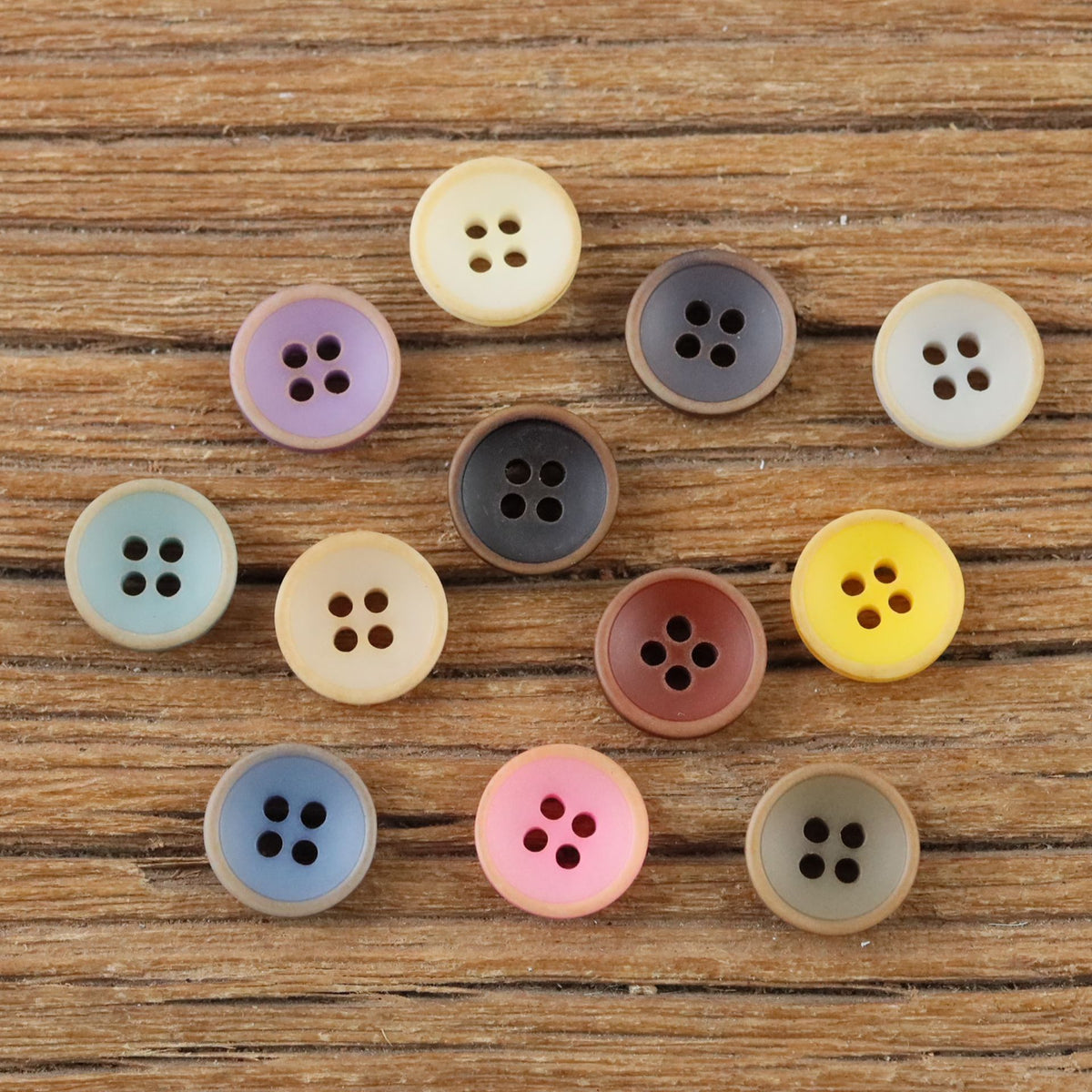 Bunli - DIY 10 Pack Matte Round Four Hole Button