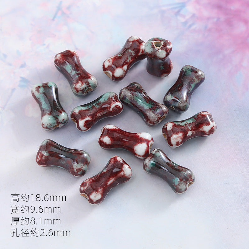 景德镇窑变陶瓷珠diy饰品配件贵妃醉瓷珠手串配件陶瓷珠子散批