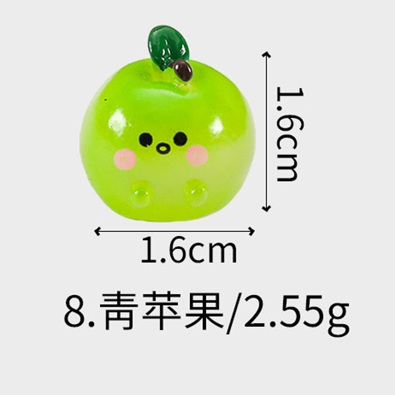 微景观树脂仿真夜光水果荔枝草莓可爱创意工艺品食玩小摆件批发