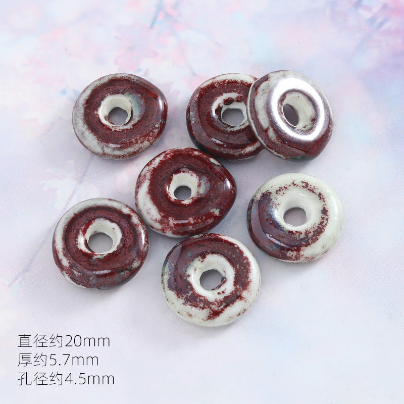 景德镇窑变陶瓷珠diy饰品配件贵妃醉瓷珠手串配件陶瓷珠子散批