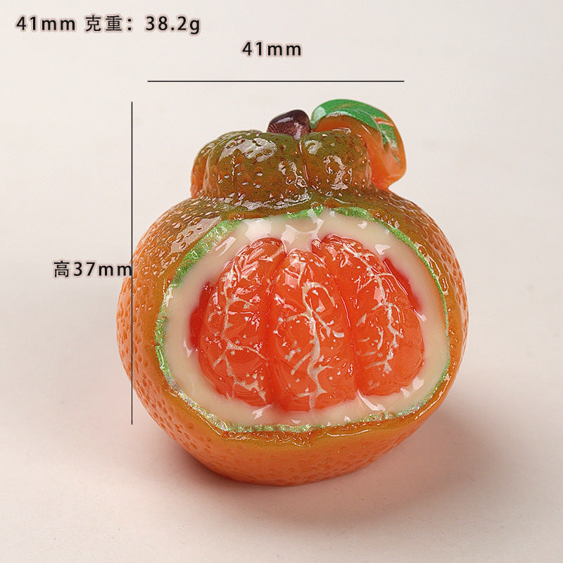 卡通diy树脂配件饰品立体特大耙耙柑奶油胶发夹鞋扣钥匙扣吊坠配