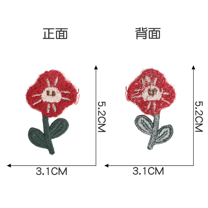 厂家批发DIY服饰配件花朵布贴头饰发夹配件可爱针织服装辅料现货