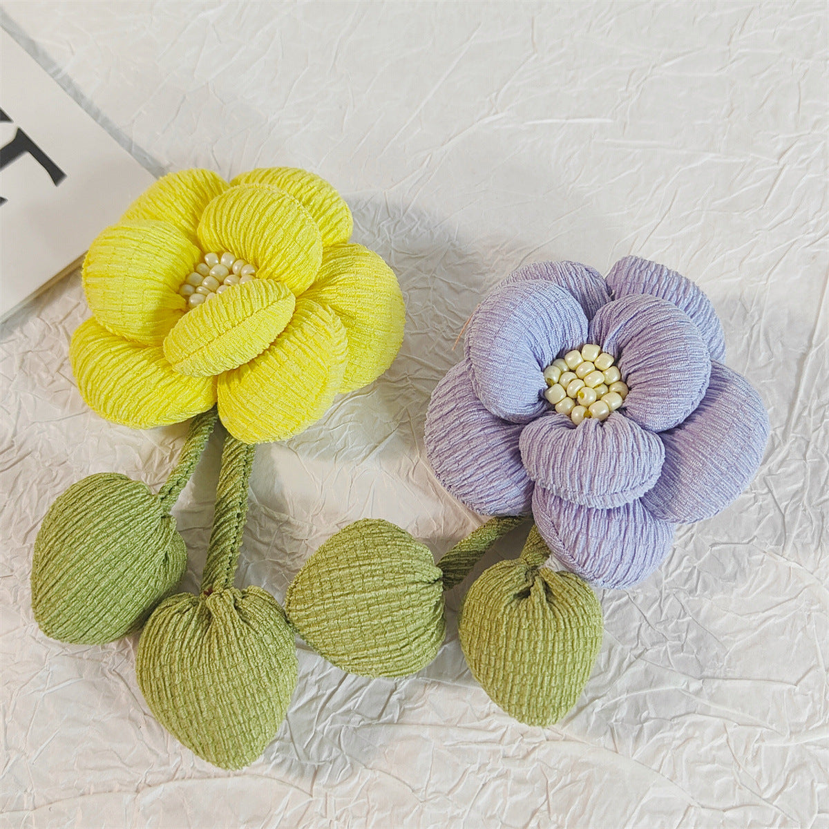 春夏布艺多层花朵山茶花玫瑰花充棉配件 diy胸针服饰包包挂件装饰