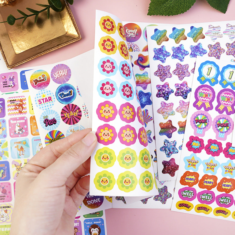 跨境鼓励贴纸16张Reward Stickers激励卡通英文儿童教师奖励贴纸