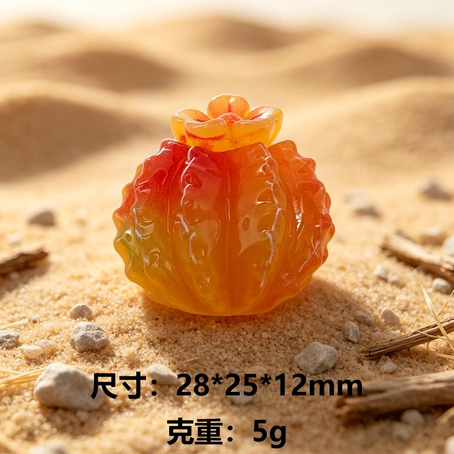 仿真炫彩仙人球树脂微缩摆件DIY冰箱贴钥匙扣挂件发饰贴片配件