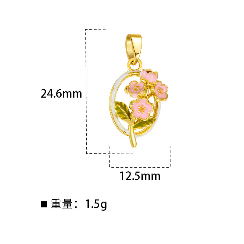 魅族三区 滴油花卉铜微镶系列向日葵玫瑰饰品配件DIY项链手链吊坠