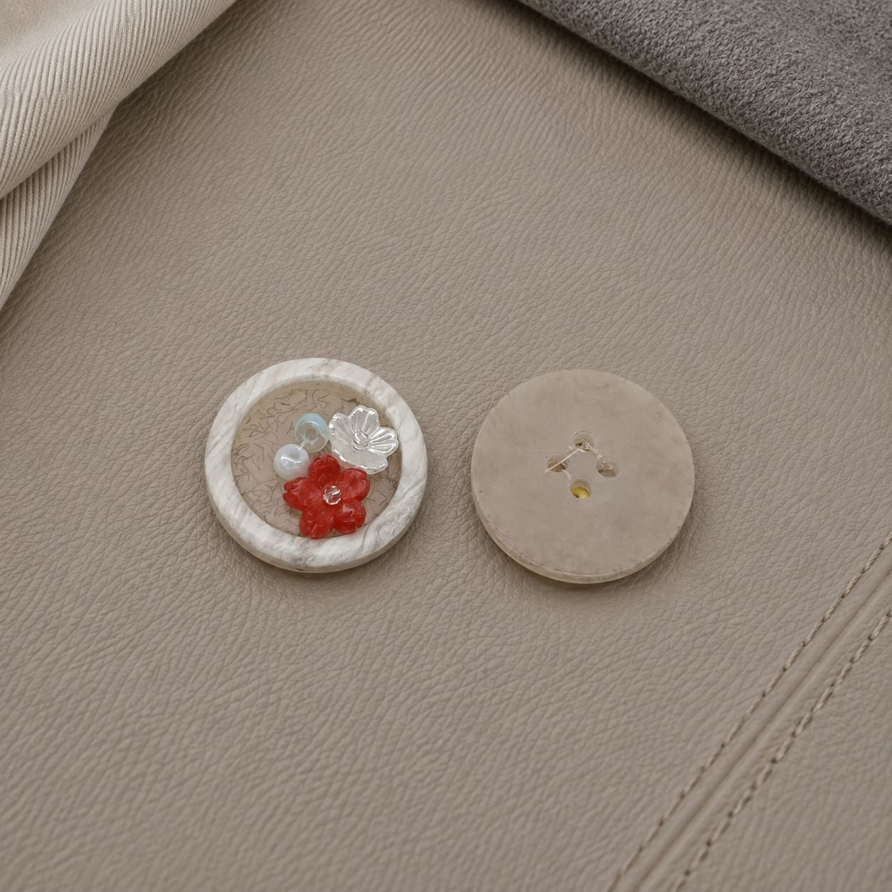 小花森系diy钉珠树脂扣子大衣风衣开衫连衣裙装饰服装辅料纽扣