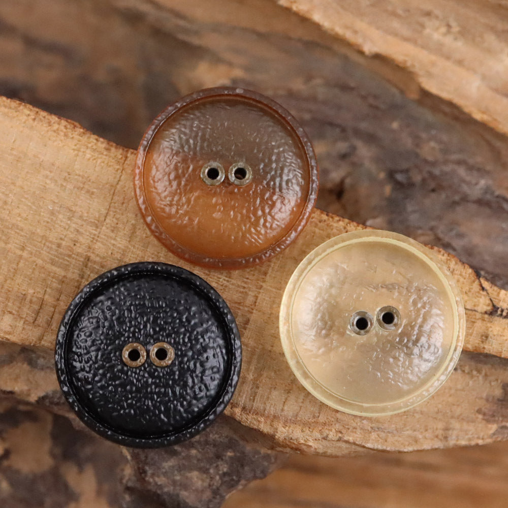 Bunli - DIY 10 Pack Textured Smooth-Back Round Button