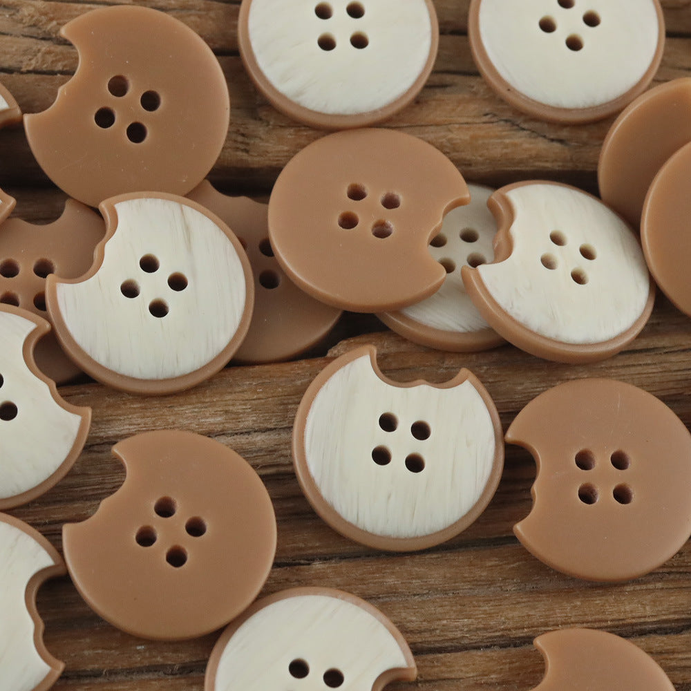 Bunli - DIY 10 Pack Notched Plain-Back Round Button