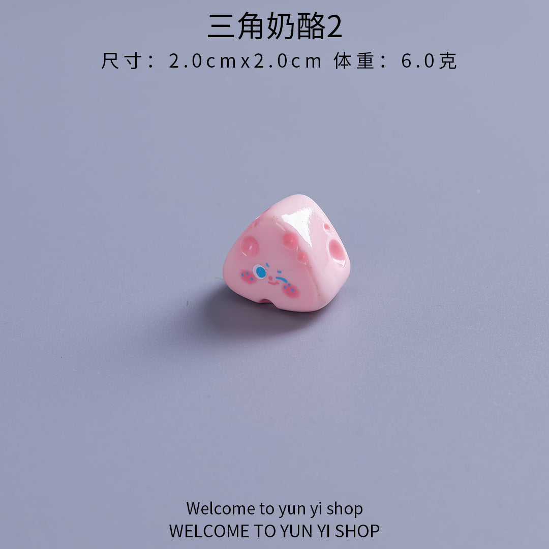树脂摆件可爱奇趣小奶酪 微景观装饰品diy食玩造景配件桌面小摆件