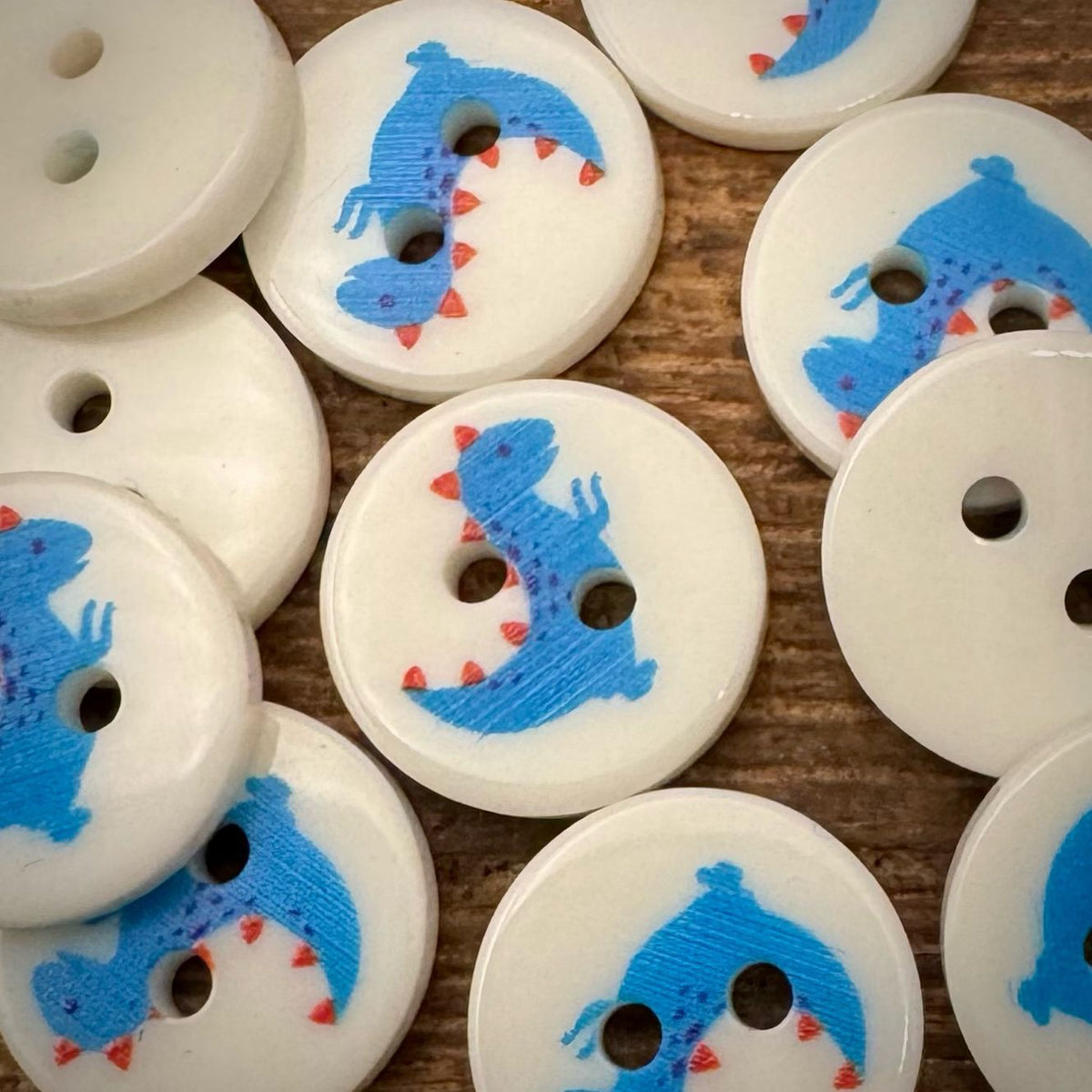 Bunli - DIY 10 Pack Dinosaur Shape Two Hole Button