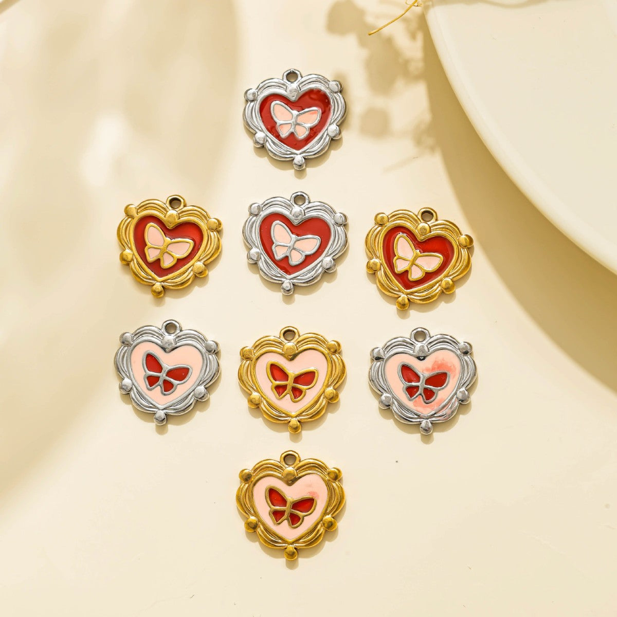 Elvane - Butterfly Scalloped Heart Pendant Only