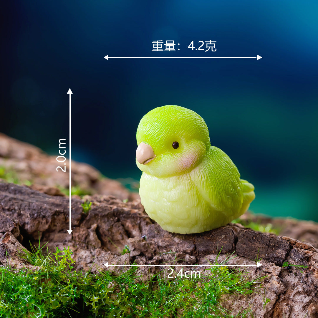 微景观可爱小鹦鹉写实鹦鹉树脂工艺品萌粒摆件办公室桌面汽车摆件