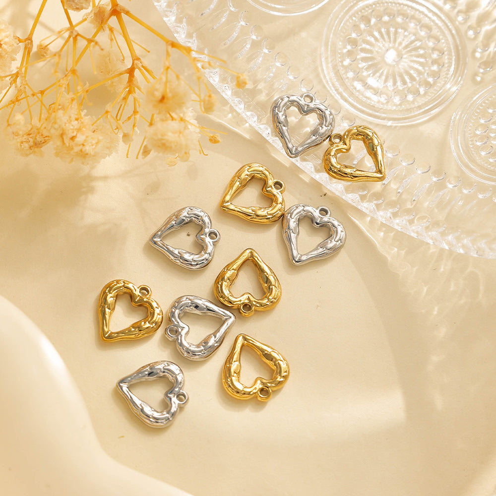 Elvane - Gold-Tone or Silver-Tone Open-Heart Pendant Only
