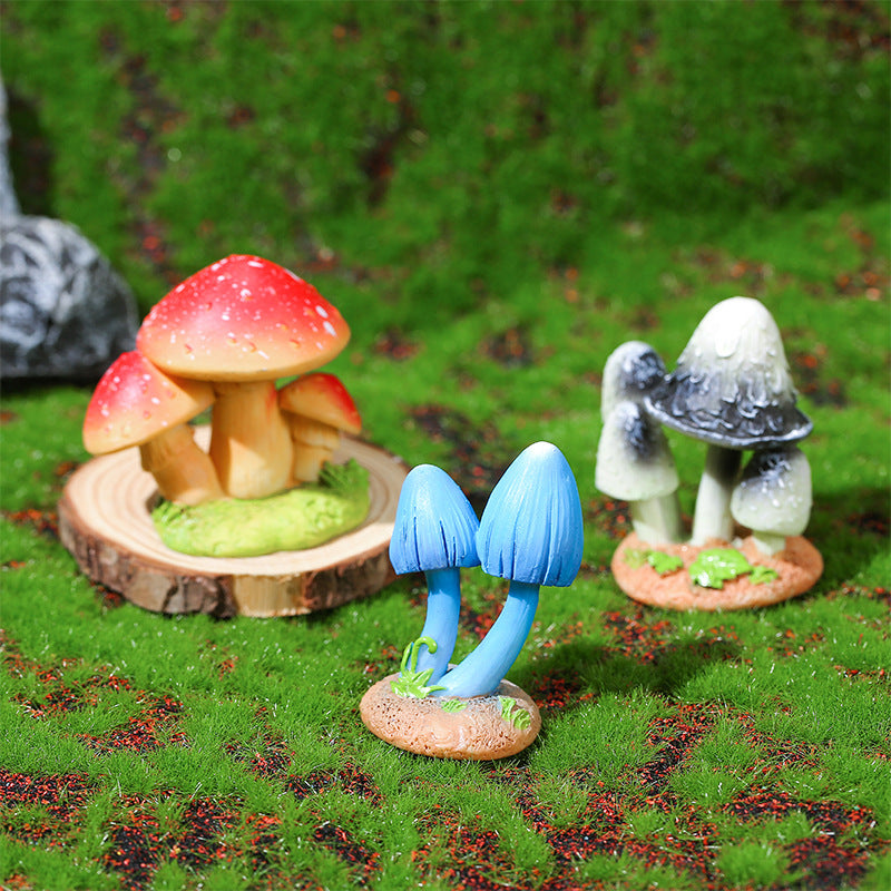 新款蘑菇摆件 苔藓微景装饰品 桌面树脂工艺品小摆件