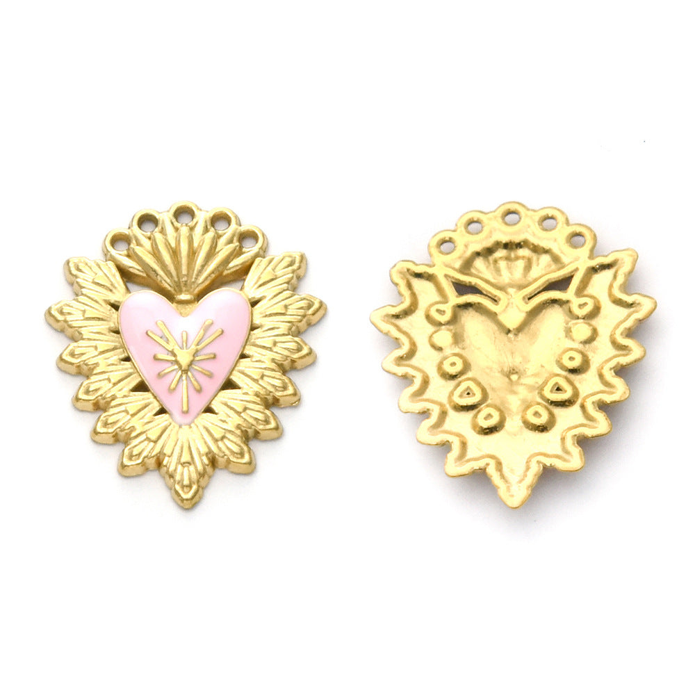 Elvane - Gold-Tone Heart-Center Pendant Only