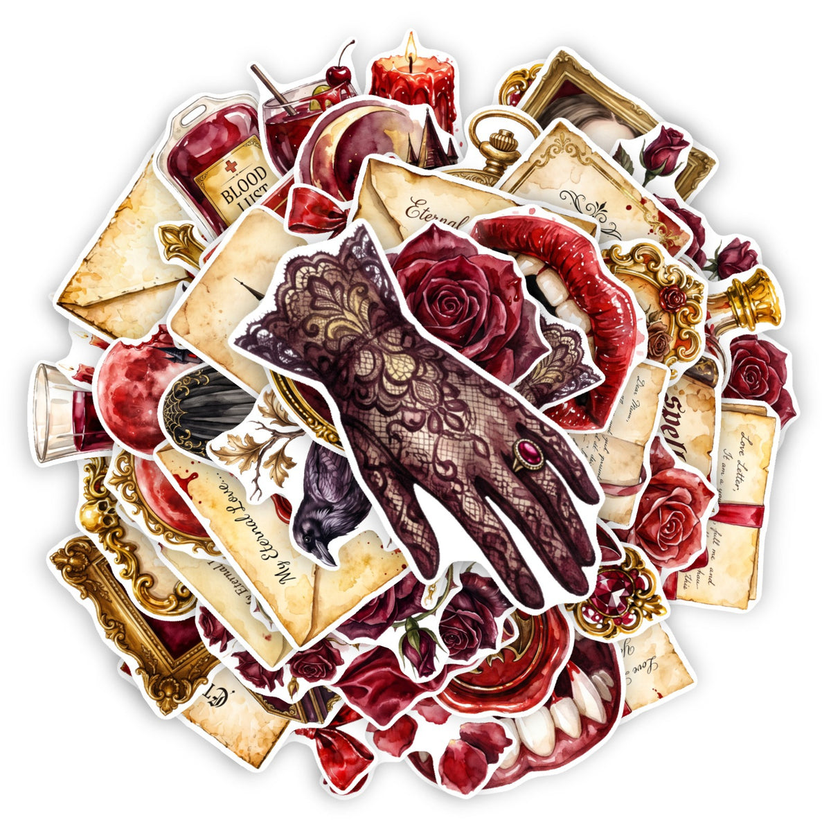 Lunira - Gothic Rose Castle 50-Sticker Pack
