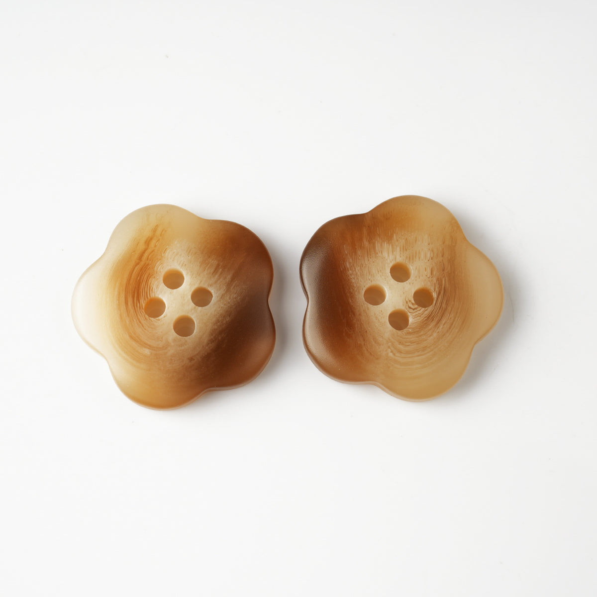 Bunli - DIY 10 Pack Brown and Cream Flower-Shaped Button