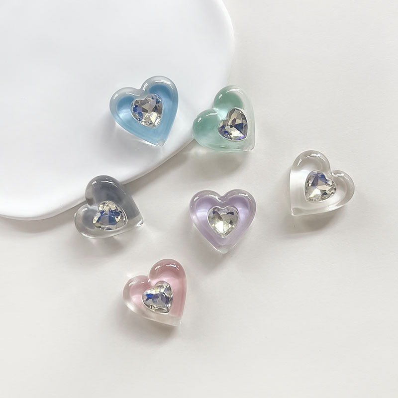Chivy - Translucent Faceted Heart Cabochon Accessory