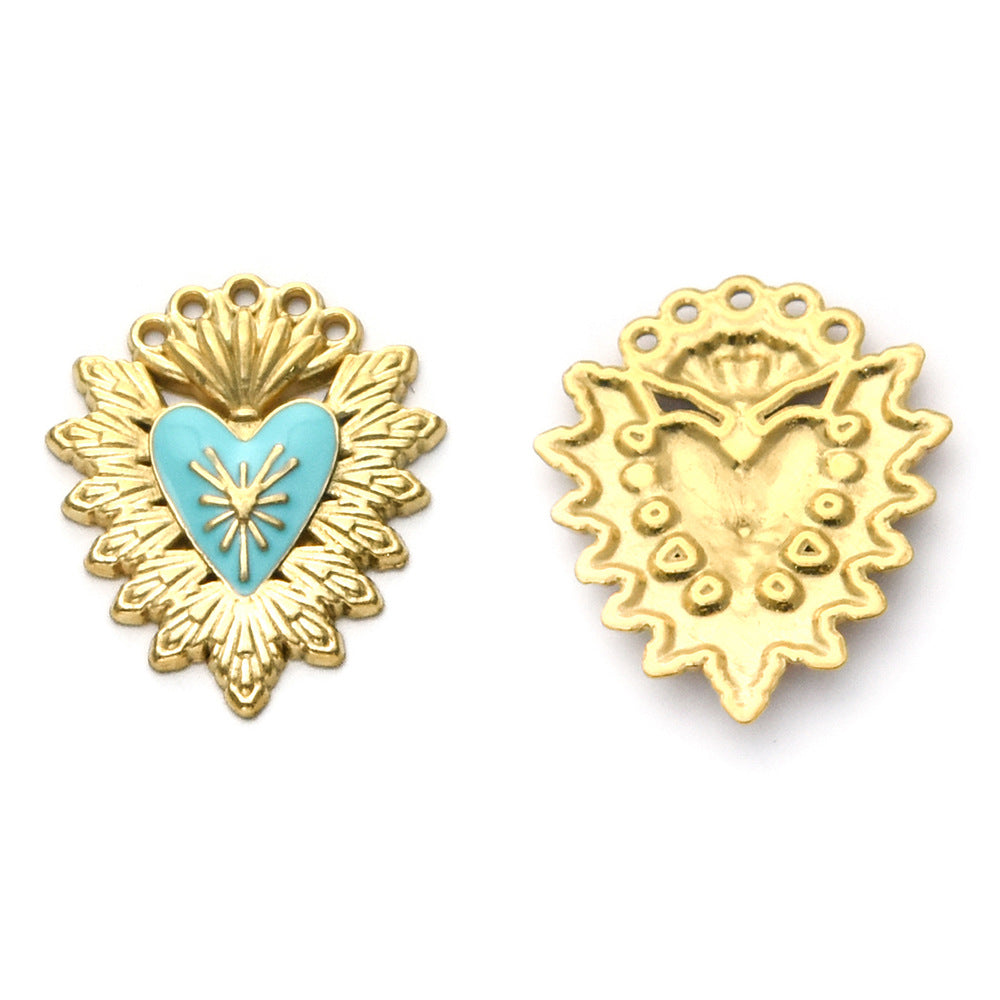 Elvane - Gold-Tone Heart-Center Pendant Only