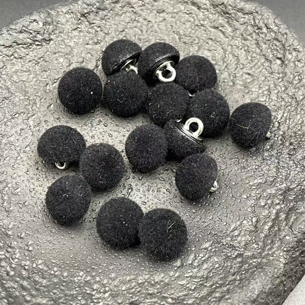 植绒半面切面扣子金属底纽扣极简轻奢风羊毛衫衬衫开衫装饰辅料扣