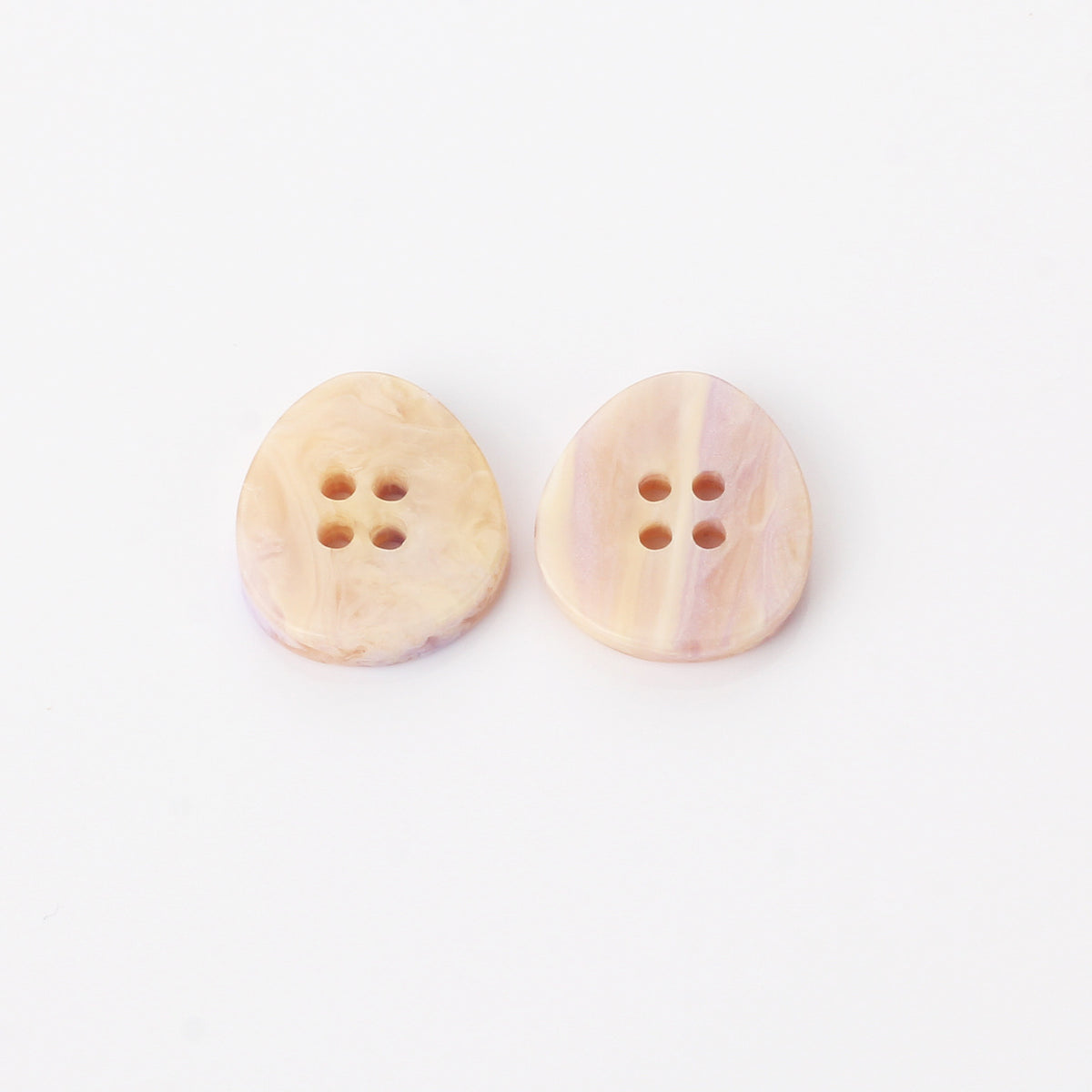 Bunli - DIY 10 Pack Pink-Beige Marbled Mixed-Shape Button