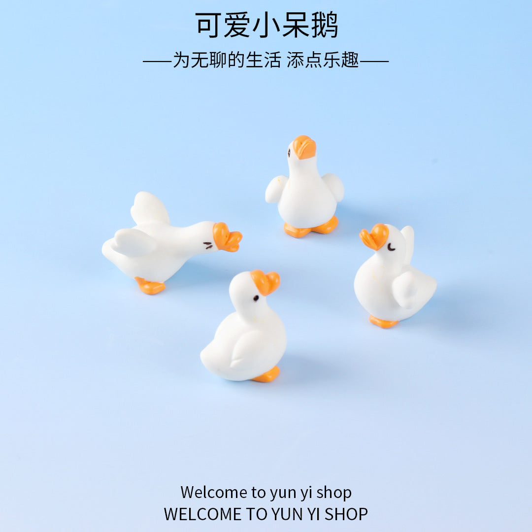 微景观创意呆萌搞怪大白鹅公仔园艺diy装饰品 配件汽车桌面小摆件