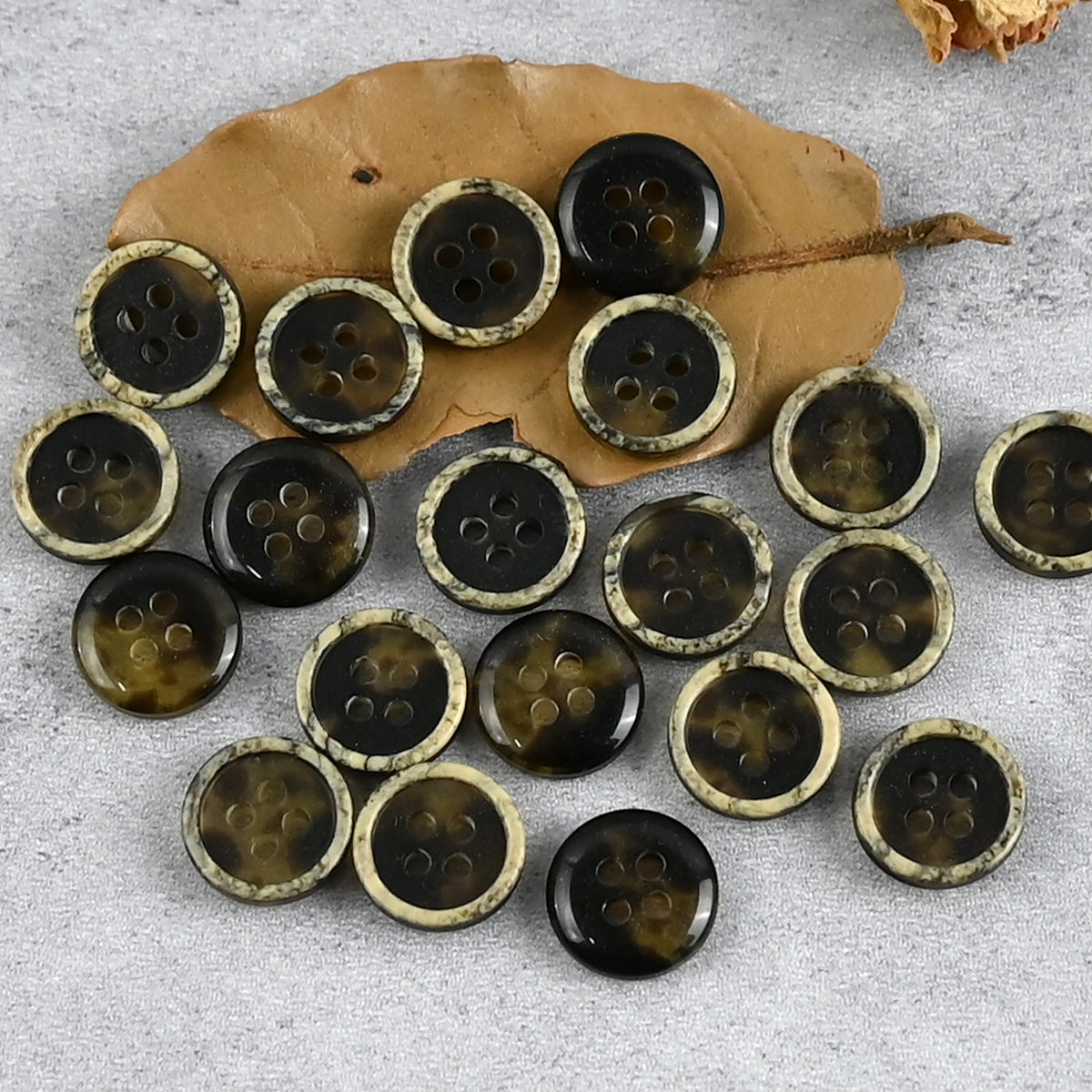 Bunli - DIY 10 Pack Translucent Glitter Four-Hole Button