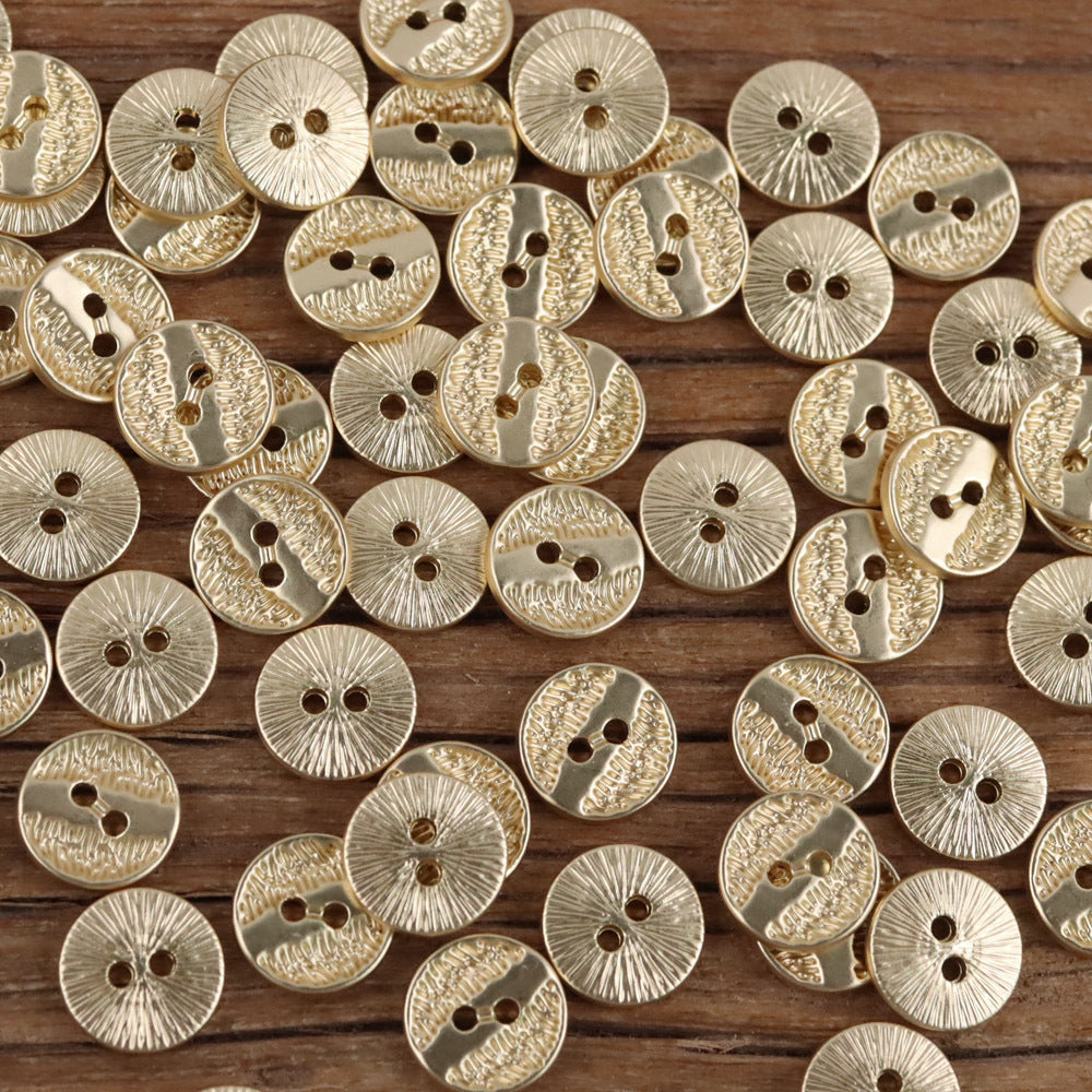 Bunli - DIY 10 Pack Textured Varied-Tone Round Button