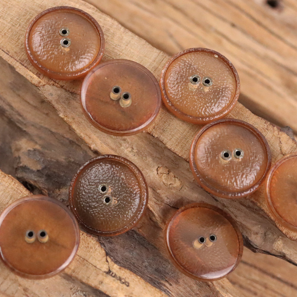 Bunli - DIY 10 Pack Textured Smooth-Back Round Button