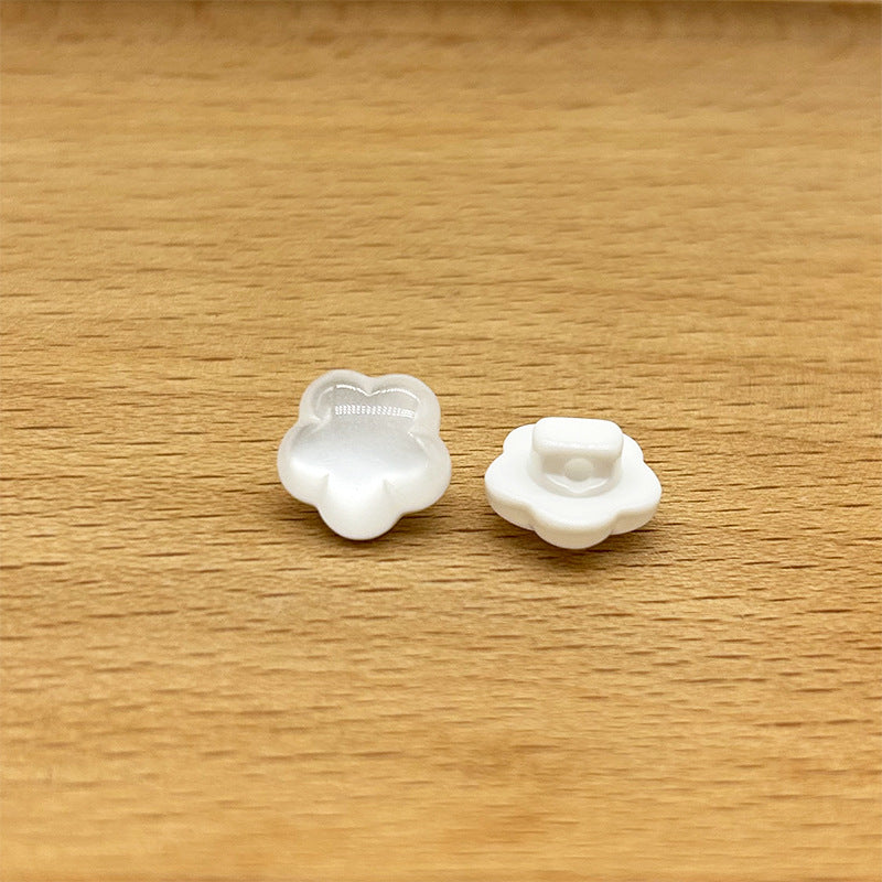 可爱花朵珠光树脂纽扣 小花高脚手缝扣 儿童开衫衬衫连衣裙装饰扣