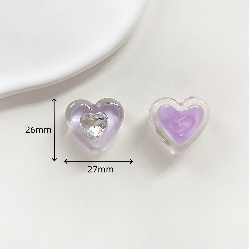Chivy - Translucent Faceted Heart Cabochon Accessory