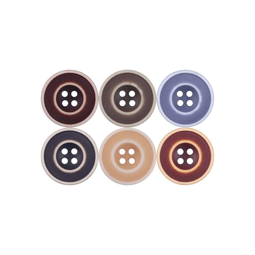 Bunli - DIY 10 Pack Washed Contrast-Ring Round Button