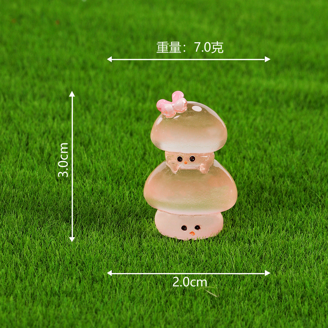 微景观创意仿真夜光小蘑菇多肉盆栽园艺造景装饰品配件迷你小摆件