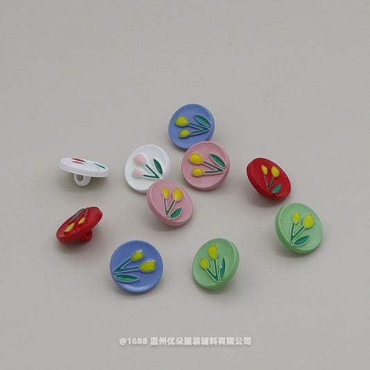 纽扣花朵儿童高端精致时尚西装西裤外套风衣扣子高档女大衣钮扣