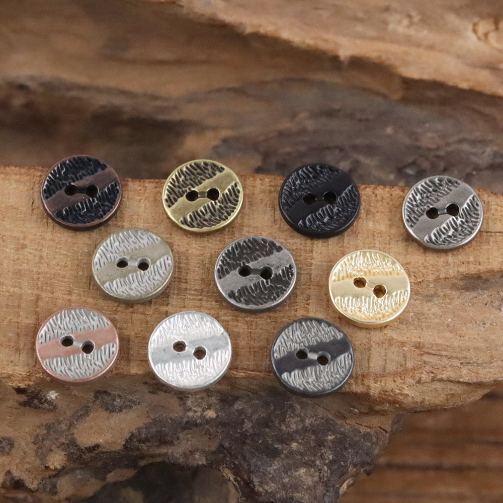 Bunli - DIY 10 Pack Textured Varied-Tone Round Button