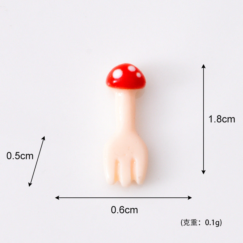 新品卡通红蘑菇全套厨具微缩配件 迷你娃娃屋diy童话小屋树脂摆件