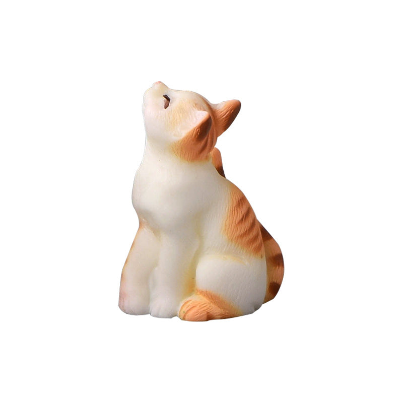 创意微景观卡通可爱仿真小猫咪动物公仔手办装饰品配件桌面小摆件