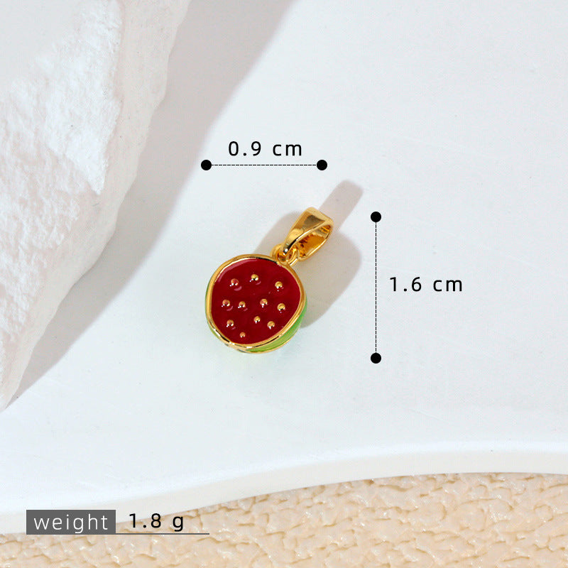 滴油仿真草莓荔枝蘑菇木瓜吊坠diy手工饰品手链项链串珠配件材料