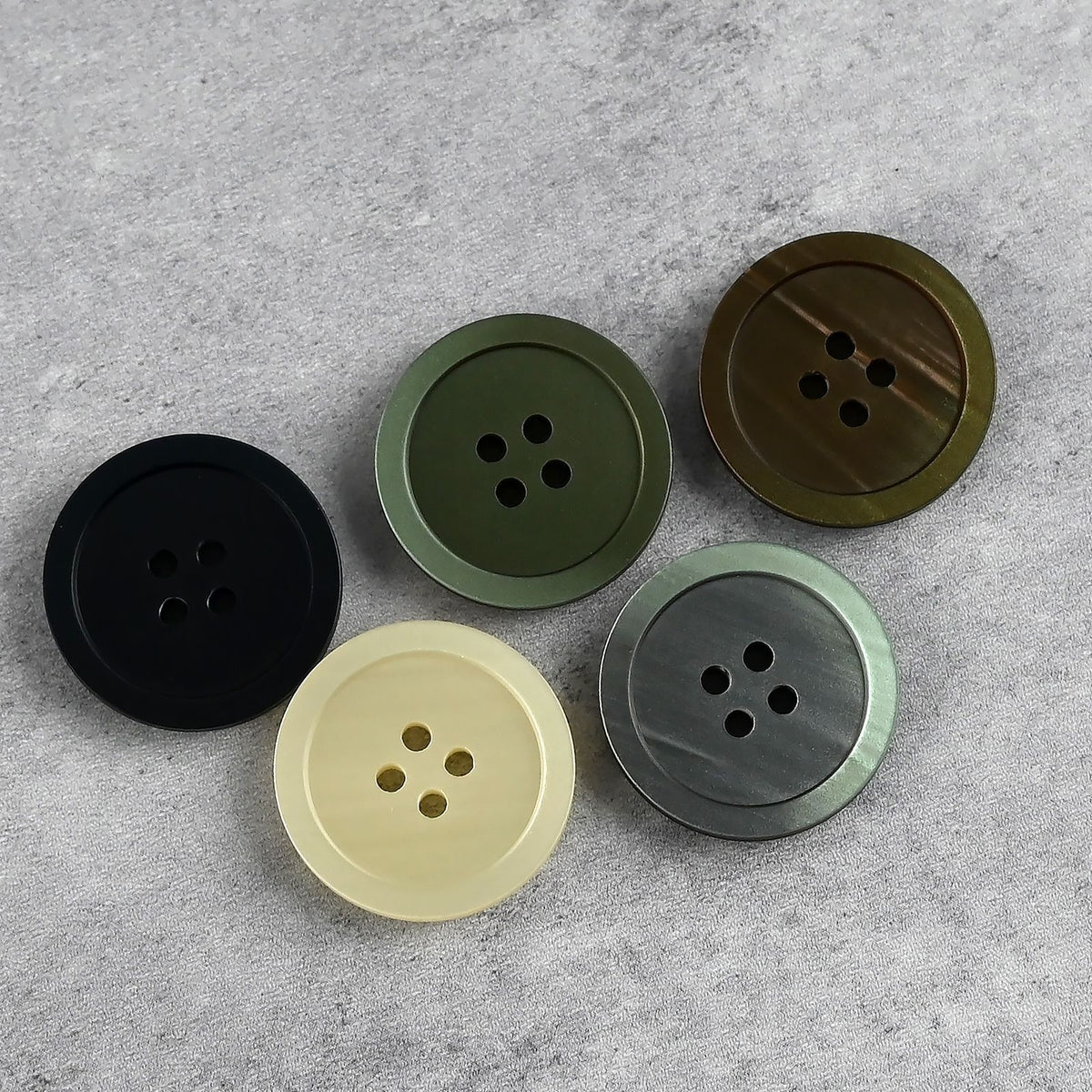 Bunli - DIY 10 Pack Shell Effect Rim Four-Hole Button