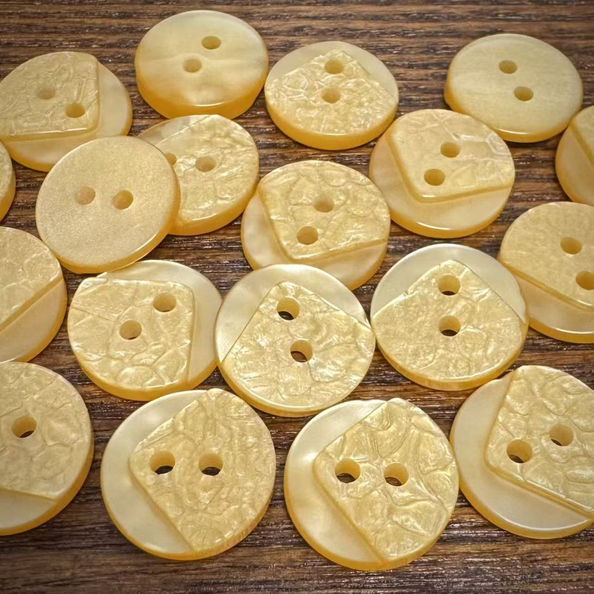 Bunli - DIY 10 Pack Golden-Orange Asymmetric Button