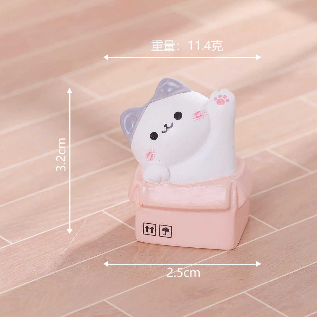 卡通萌喵伙伴微景观小猫 diy娃娃屋造景装饰品车载摆件桌面小摆件
