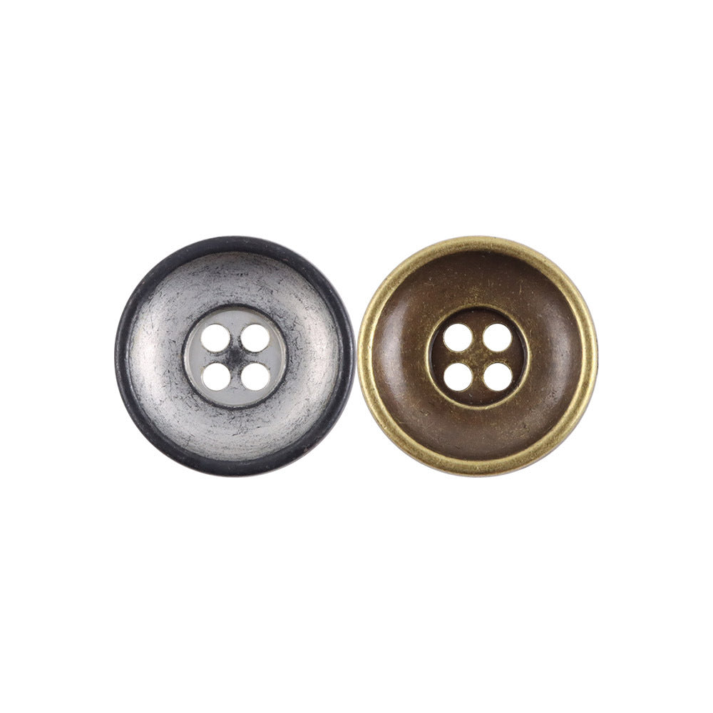 Bunli - DIY 10 Pack Bowl Shaped Wide Rim Metal Button