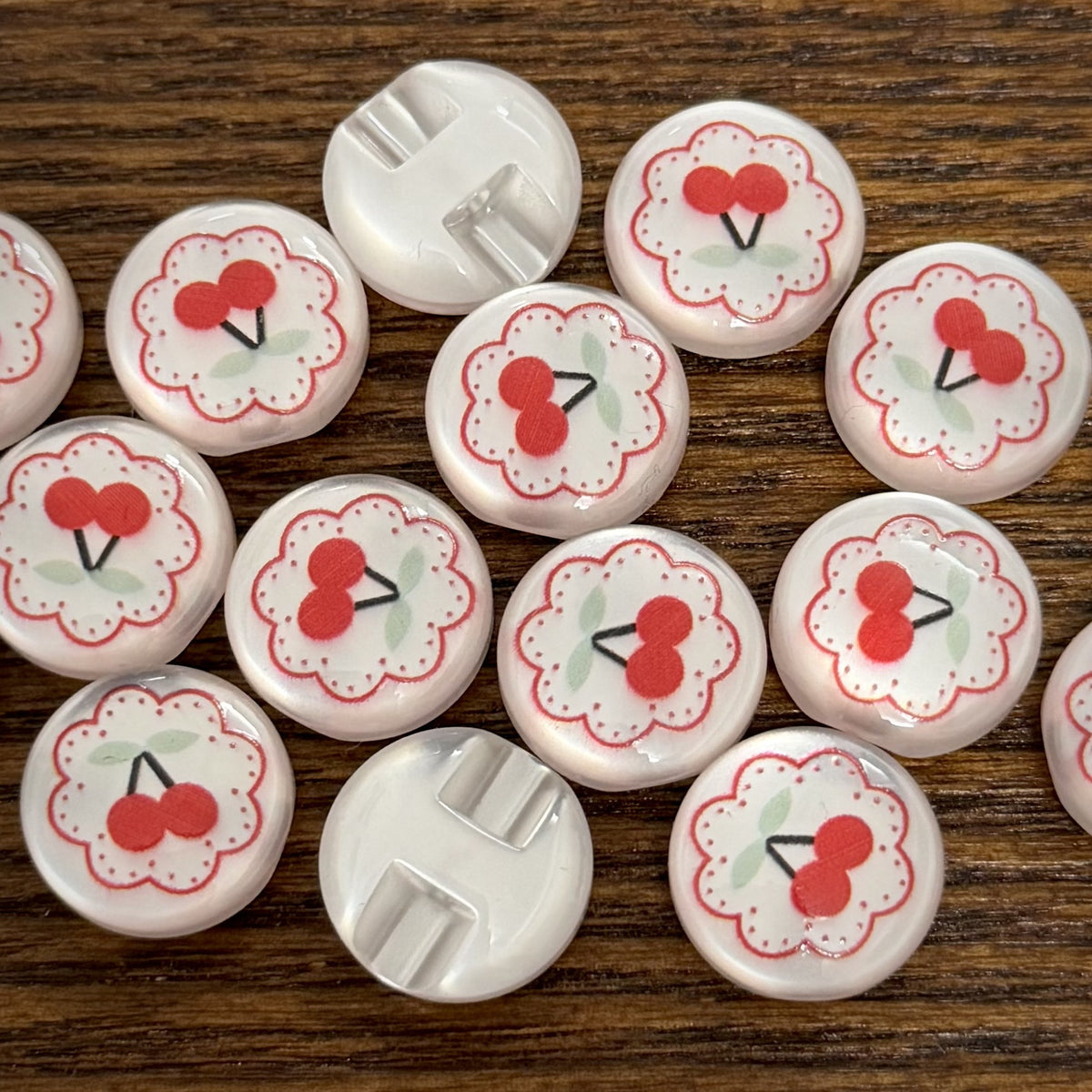 Bunli - DIY 10 Pack Cherry Mushroom Shank Button